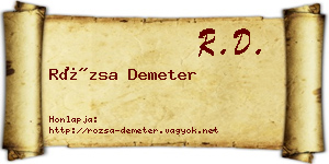 Rózsa Demeter névjegykártya